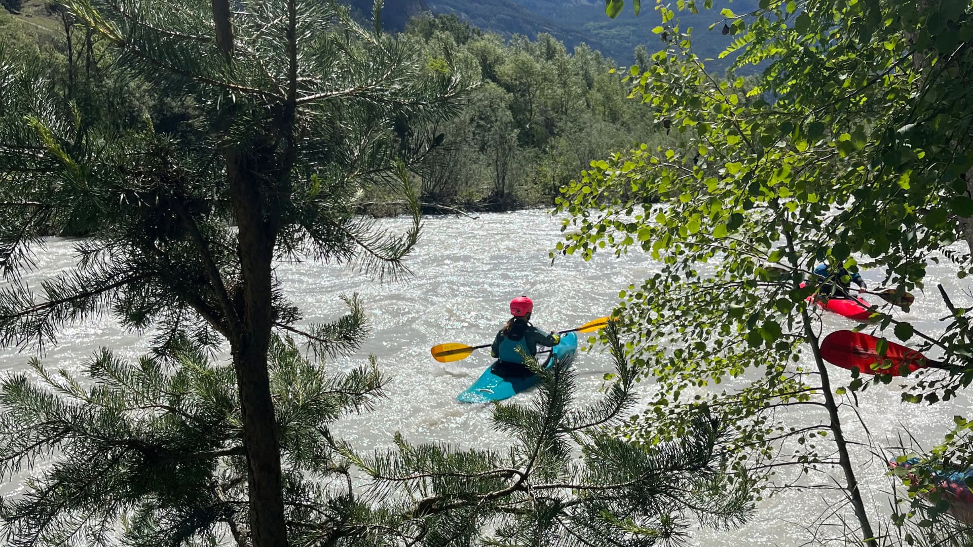 #ShePaddles Ambassador, Eleanor Addison, white water kayaking in the Alps