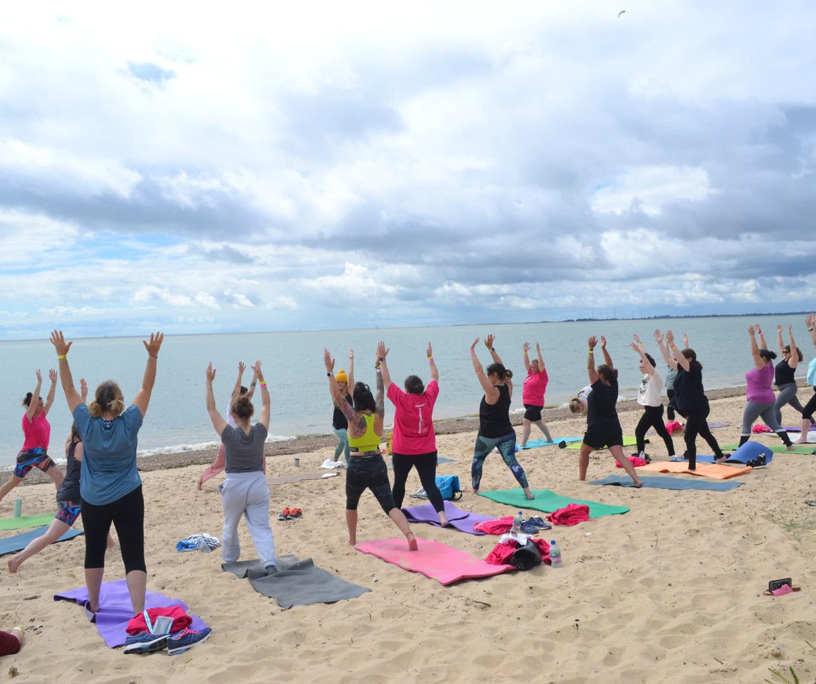 #ShePaddles Weekender - Mersea Boating Lake. Yoga session.